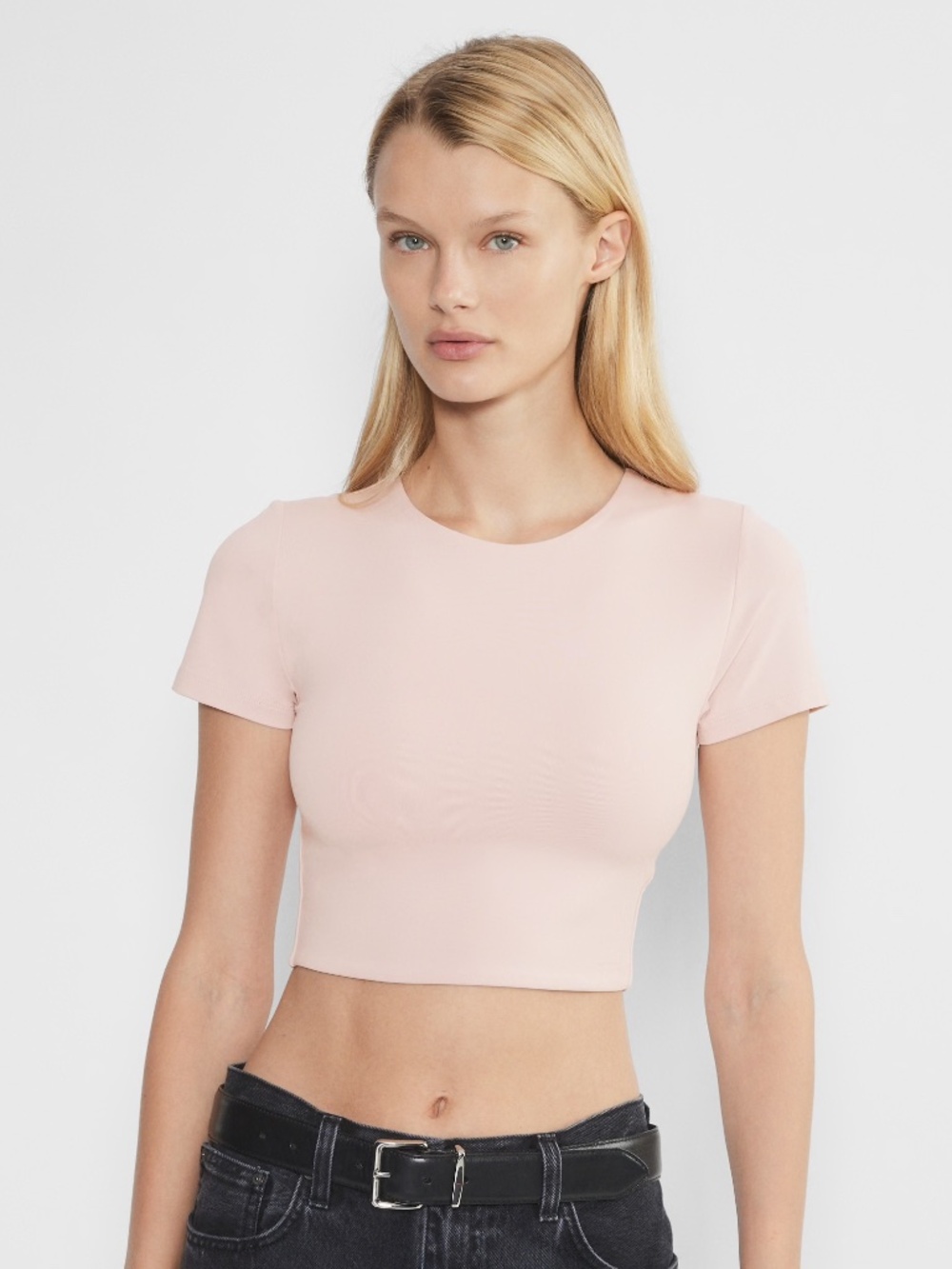 NWOT Aritzia Contour Crew Cropped T-Shirt Light Purple/Pink Crop Top Size S